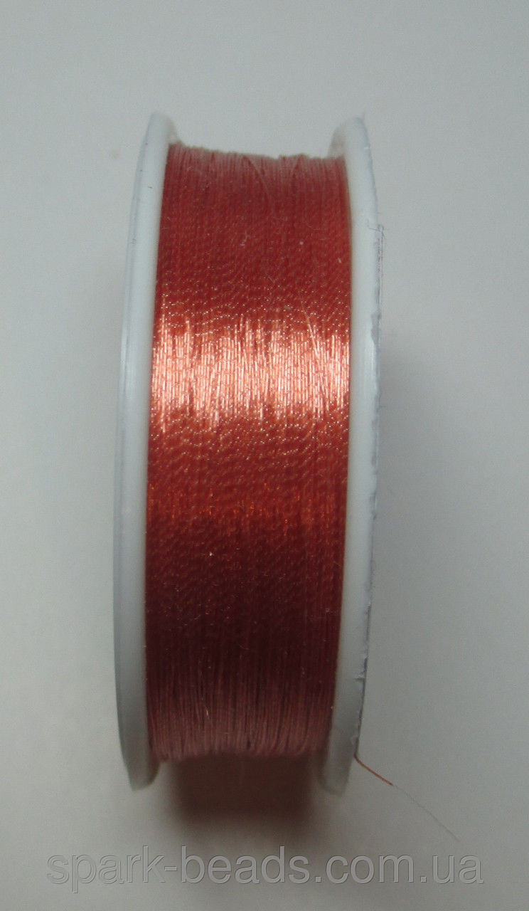 Люрекс Аллюр металлизированная нить круглая 17. Цвет коралловый