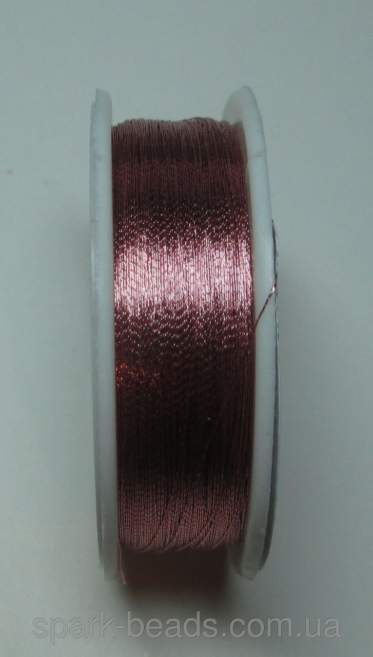 Люрекс Аллюр металлизированная нить круглая 18. Цвет розовый (дымчатый)
