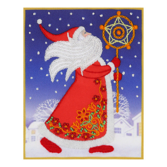 Набор для вышивки нитками ВДВ Серия Золотые лучики ТВ-0006 Дед Мороз