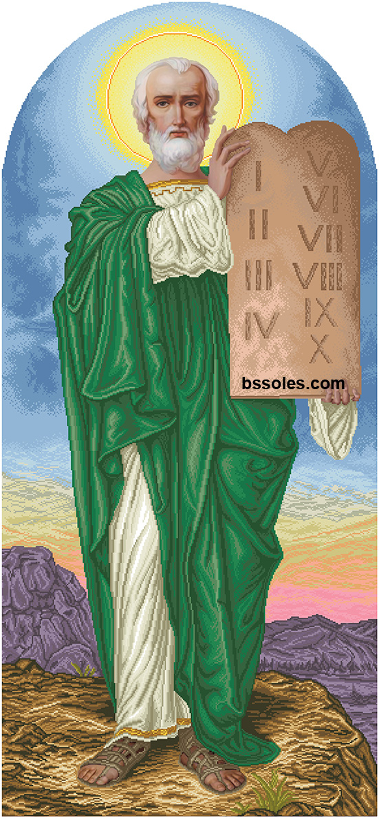 Схема для вишивки бісером СПМ-ІЗ Пророк Моісей (ростовий)