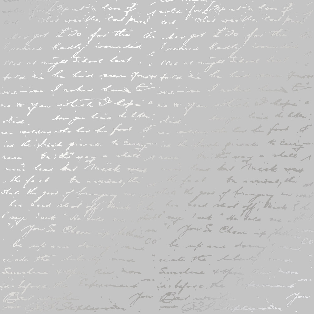 Лист одностороннього паперу з фольгуванням Silver Text Gray 30,5х30,5 см