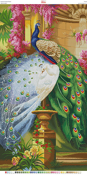 Схема для вишивки бісером ПН-030. ПАРА ПАВИЧІВ