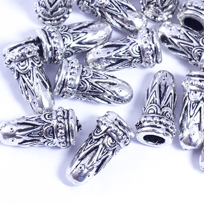 Конус шапочки для намистин, металеві, колір античне срібло УТ0029170