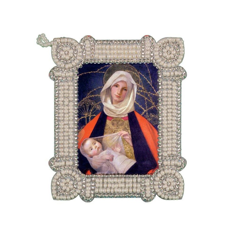 Набір для вишивки бісером підвіски РВ4457 Мадонна з немовлям