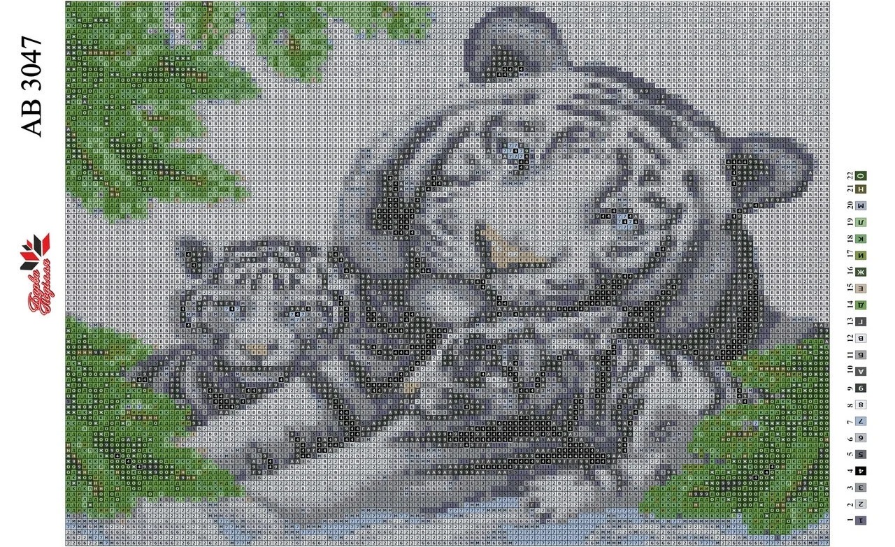 Алмазна вишивка АВ 3047 Тигри (повна зашивка)