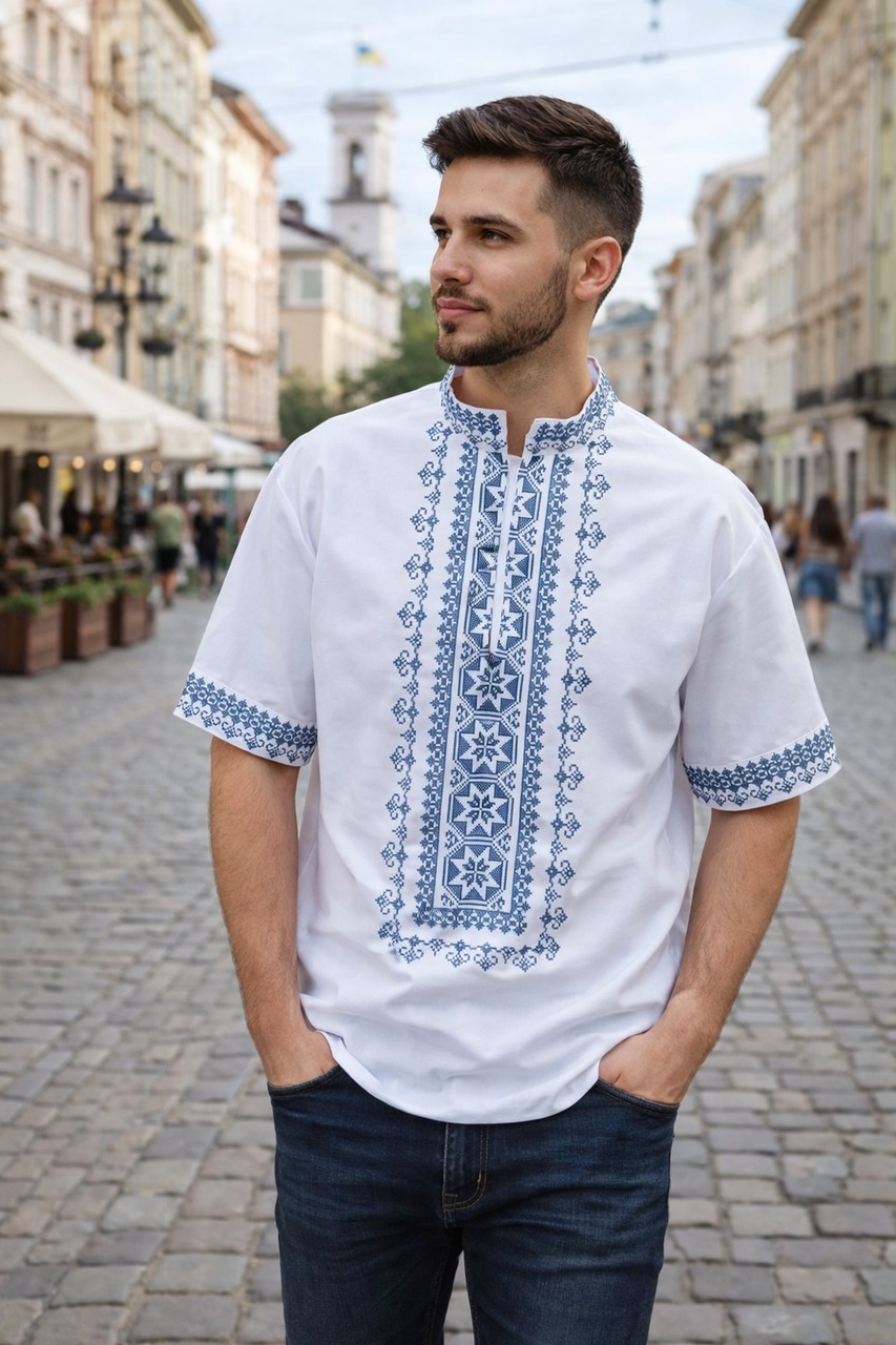 Пошита чоловіча сорочка для вишивання ПЧС-200.1