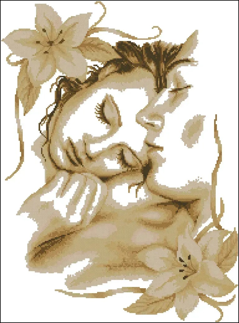 Схема для вишивання бісером або нитками А-2-012 Закохані 