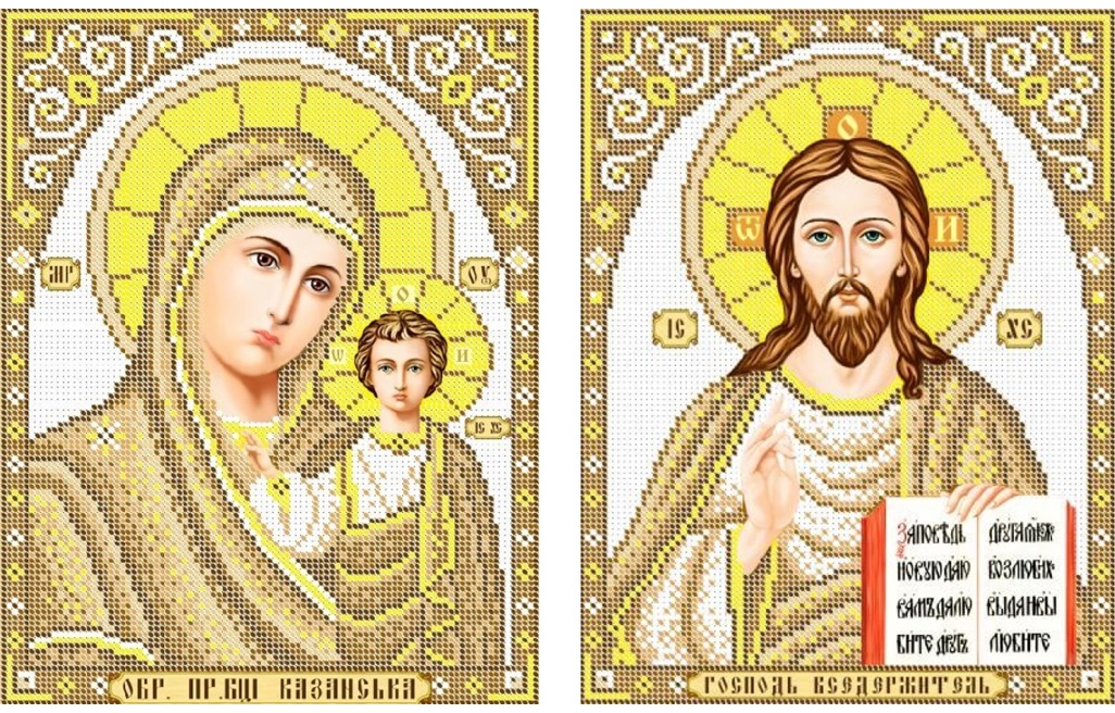 Комплект схем для вишивання бісером Вінчальна пара (R-0594,R-0596)