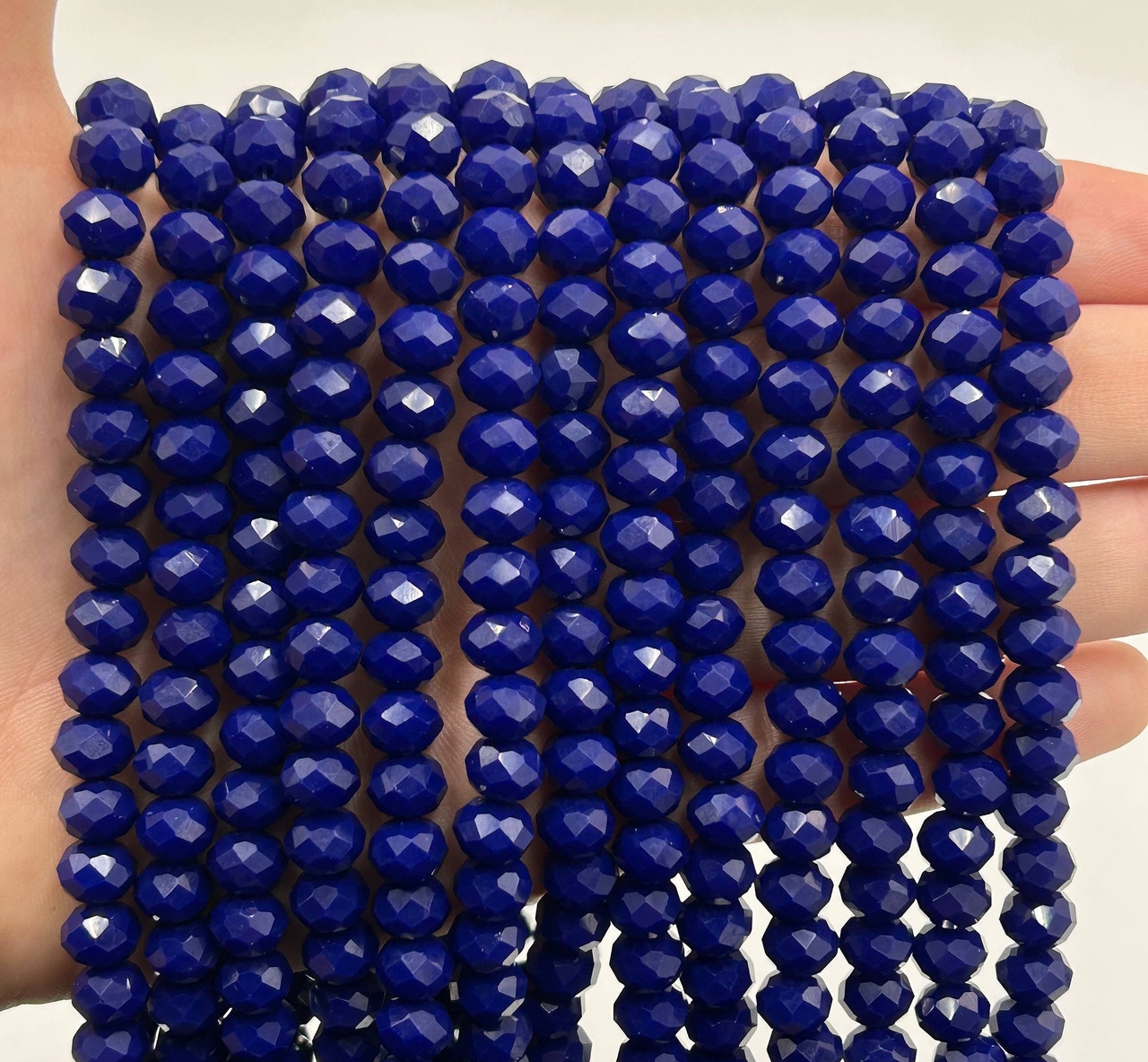 Намистини кришталев (рондель) 6х4мм колір непрозорий електрик №46