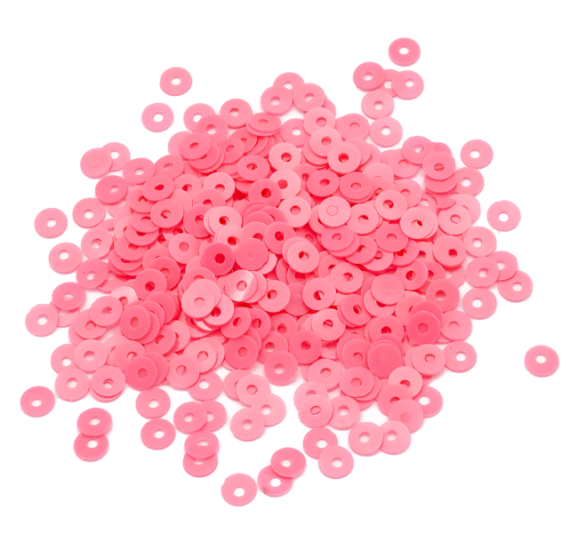 Паєтки круглі матові, колір рожевий неоновий 4мм УТ100024188