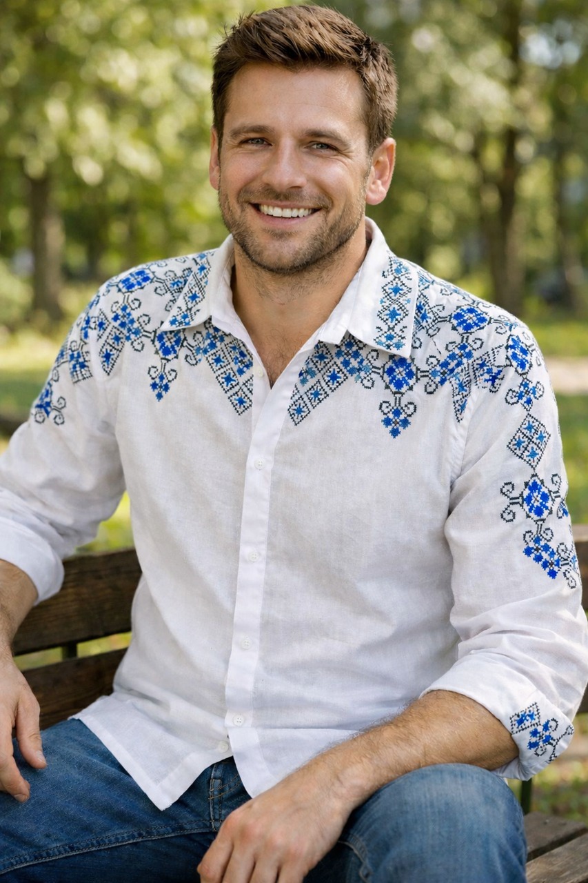 Пошита чоловіча сорочка для вишивання ПЧС-207.1