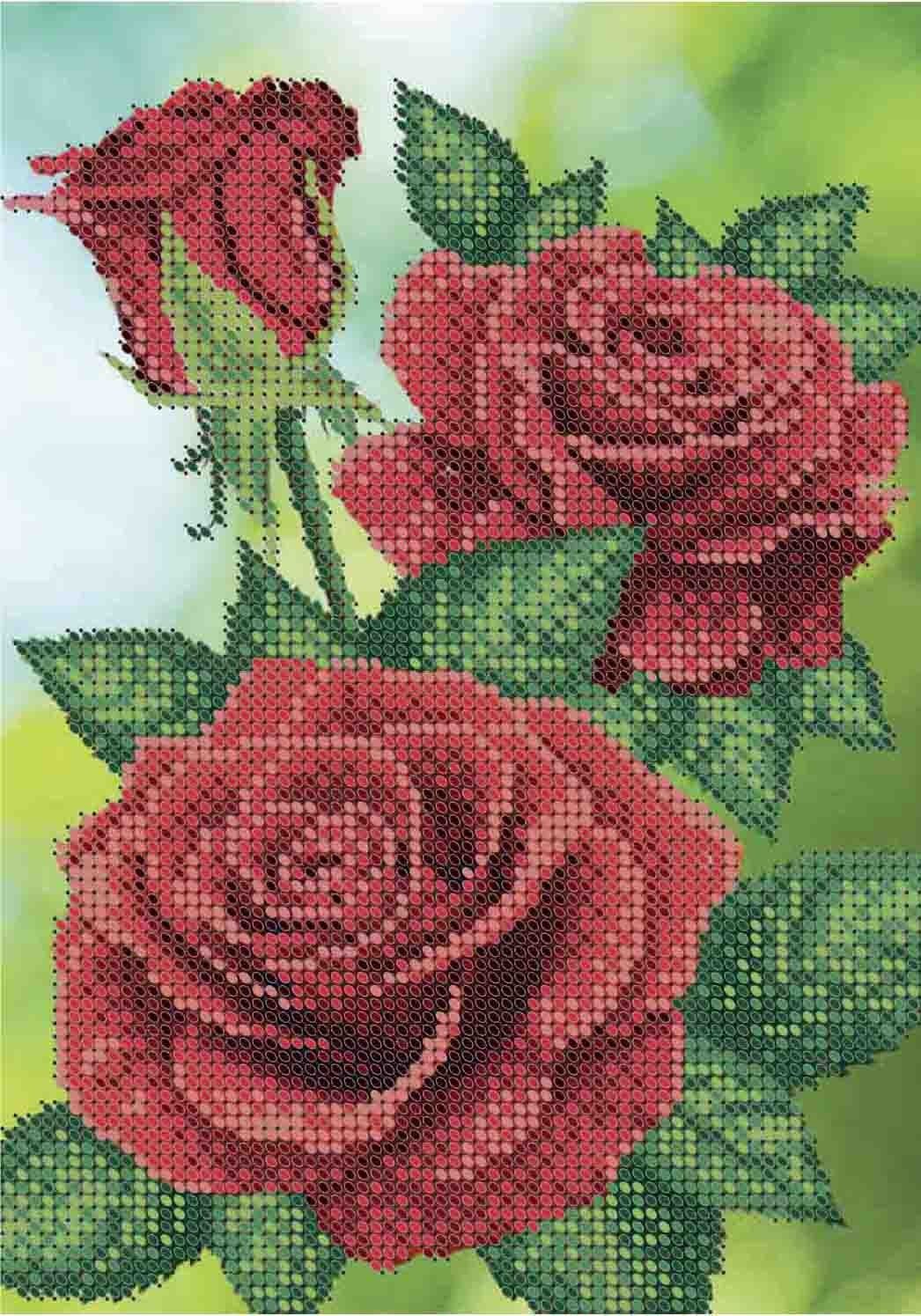 Схема для вишивки бісером А5-Д-235 Червоні троянди