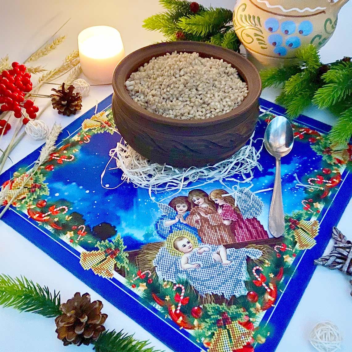 Серветка декоративна для вишивання бісером СПВ_202 Різдво Христове