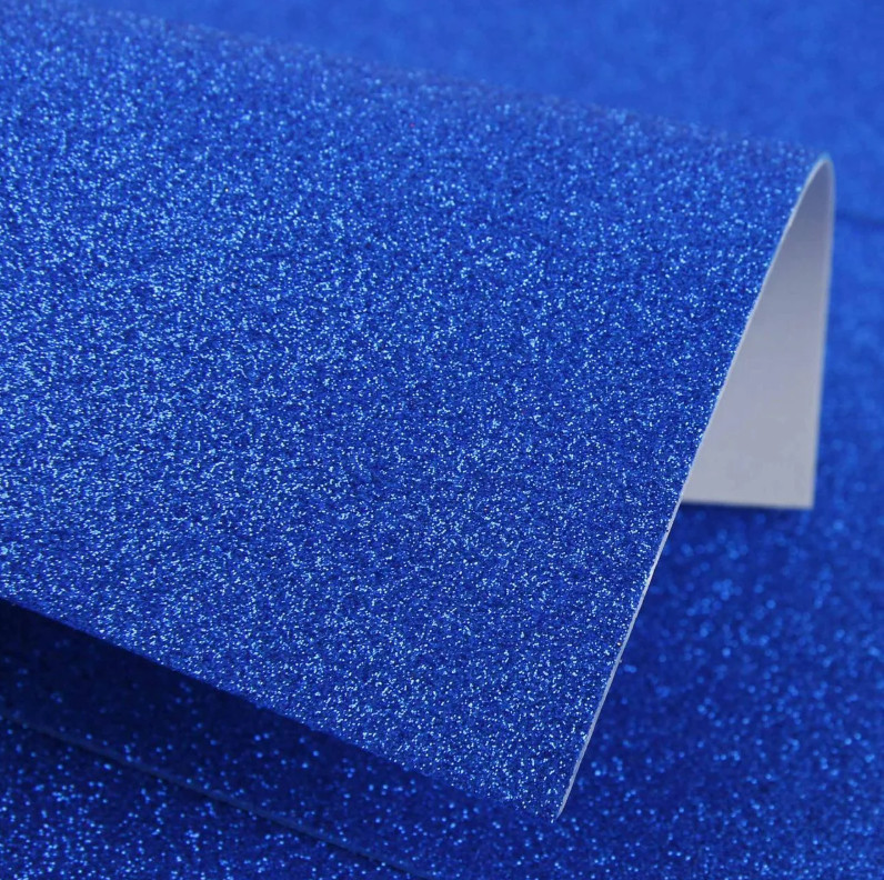 Фоаміран з глітером на клейкій основі, 2 мм, 30х20см, колір - синій