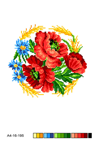 Схема на канві  під вишивку нитками  А4-16-195