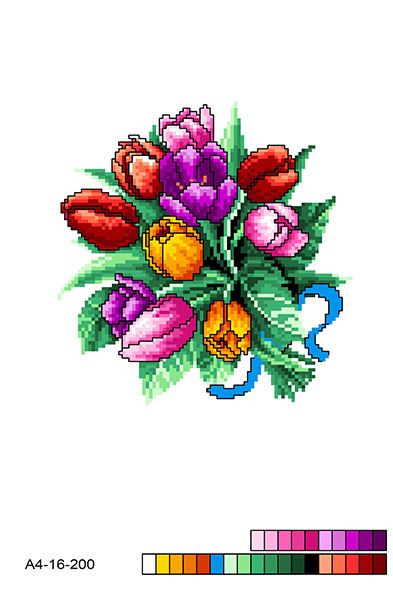 Схема на канві  під вишивку нитками  А4-16-200