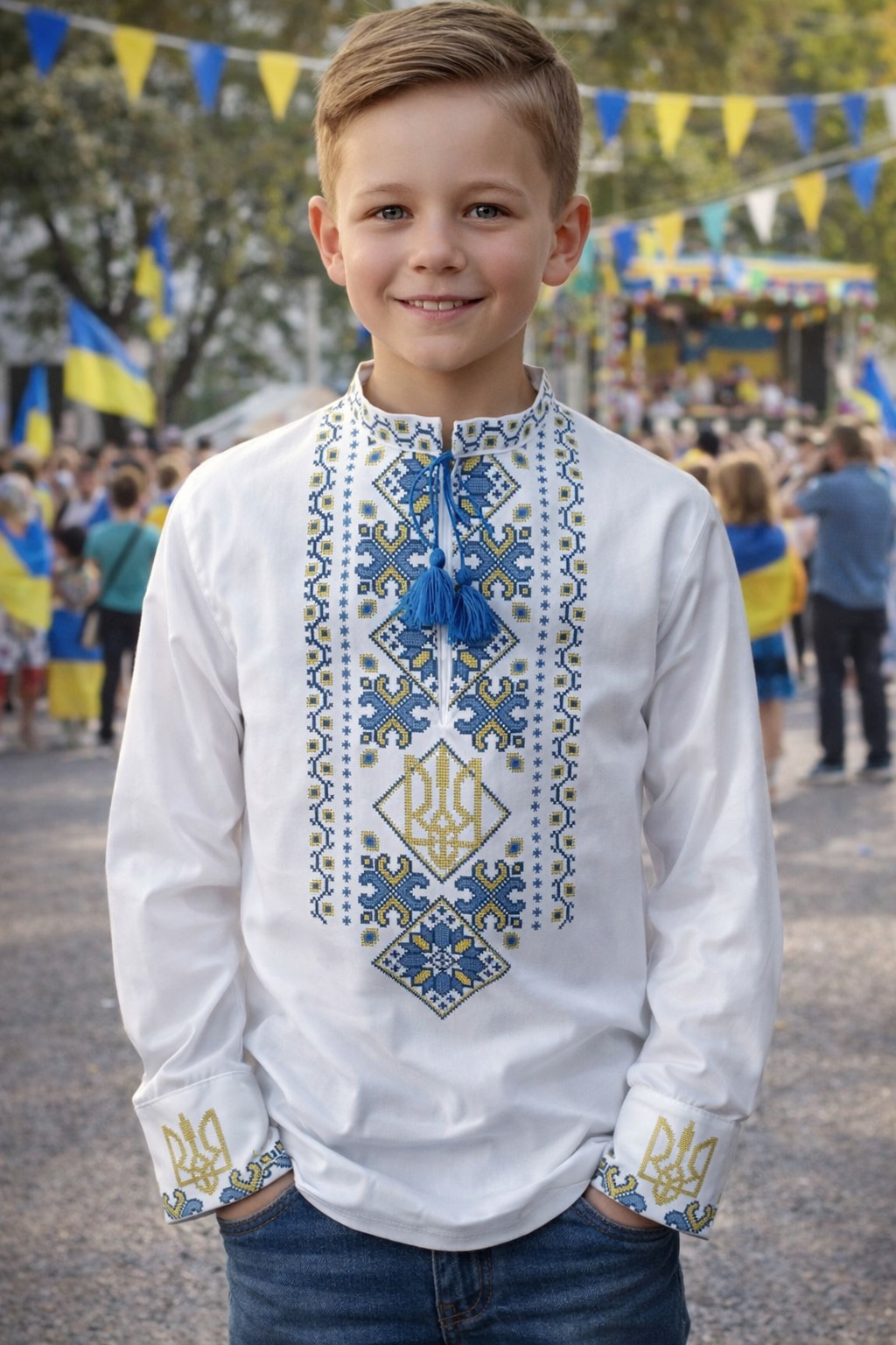 Пошита сорочка для хлопчика під вишивку № 048-ПХС