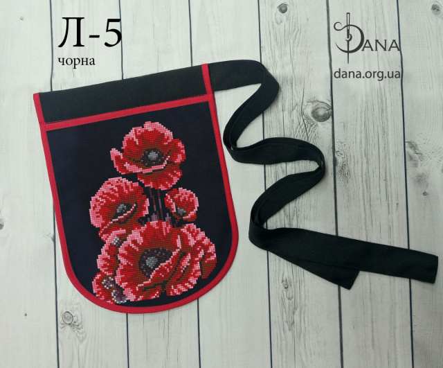 Ладунка (гаман) для вишивання бісером Л5 чорна