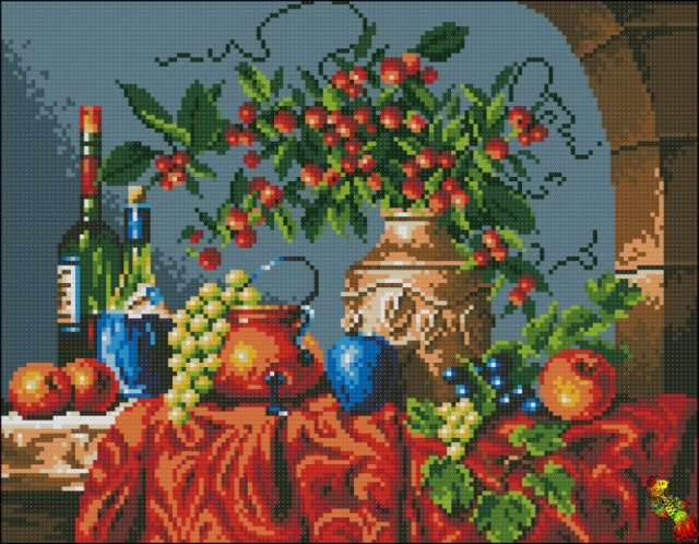 Схема для вишивання бісером ПК3-3120 Натюрморт із райськими яблучками