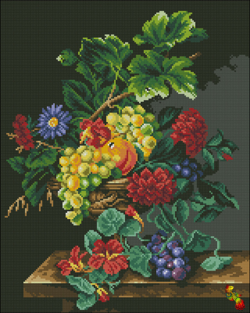 Схема для вишивання бісером ПК3-3277 Антикварний натюрморт із виноградом