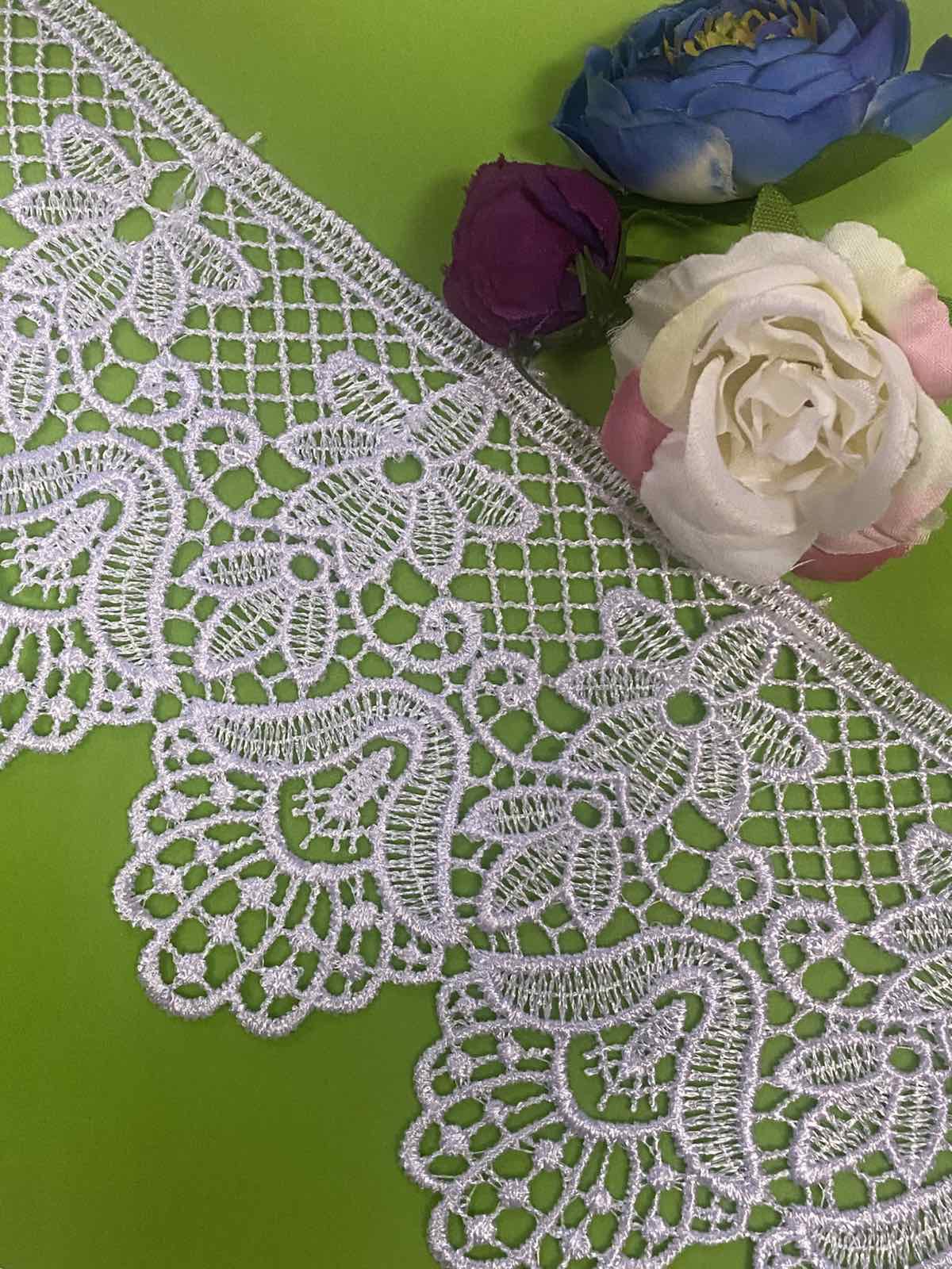 Мереживо макраме біле 10см