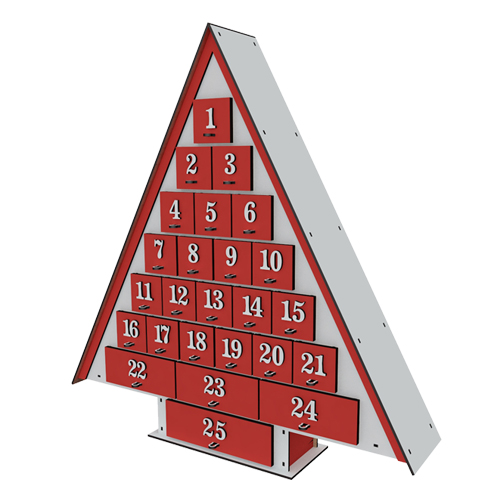 Адвент календар Ялинка на 25 днів з об'ємними цифрами, DIY конструктор FDPO-390-1-4