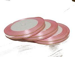 Лента атласная с люрексом, 0,7 см.,светло-розовая
