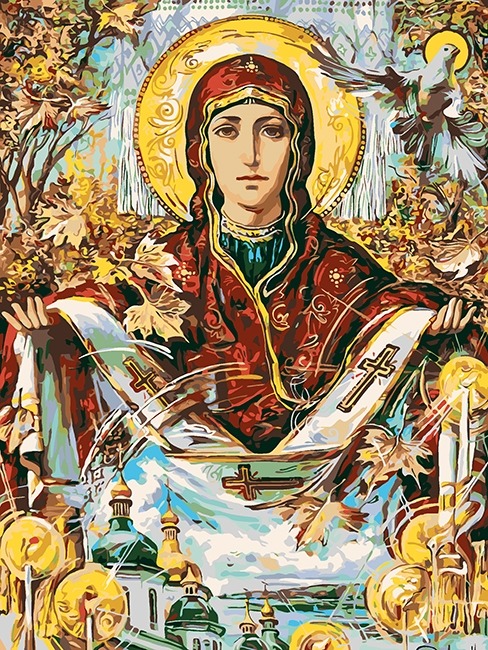 Набір для малювання картини за номерами 180720 Свята Покрова