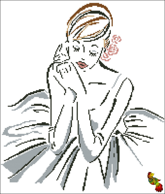 Схема для вишивання бісером ЧК2-2130 Ескіз балерини