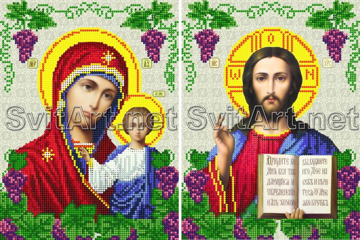 Комплект схем для вишивання бісером Вінчальна пара (R-019B,R-019А(А4))