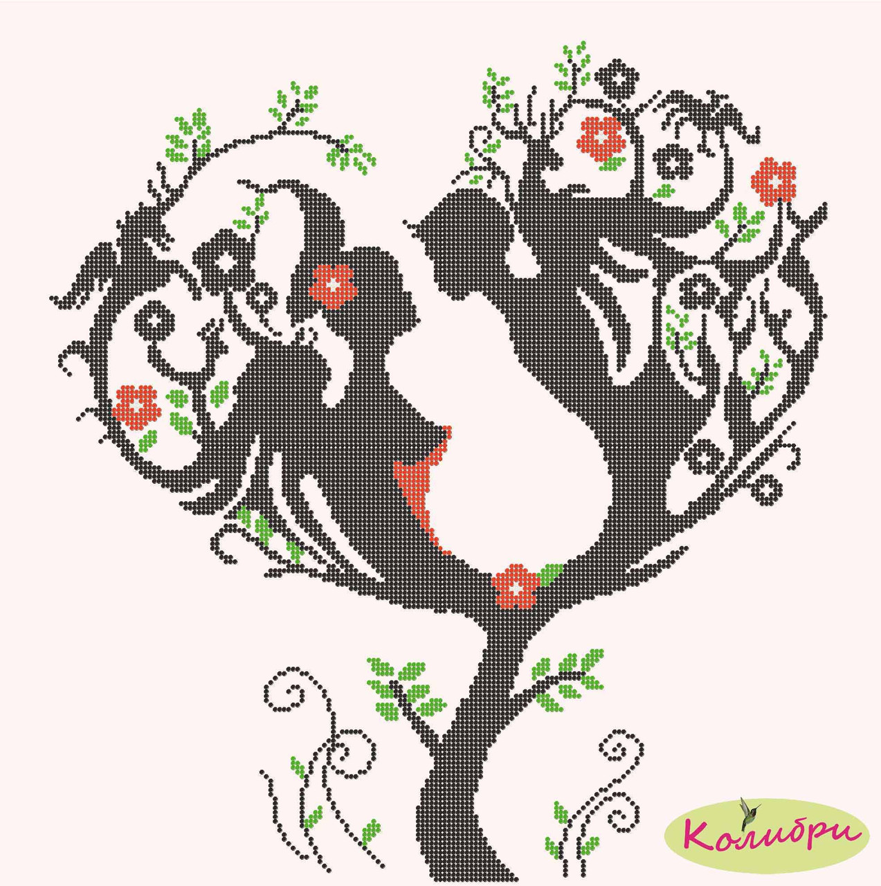 Схема для вышивки ''Дерево любви''
