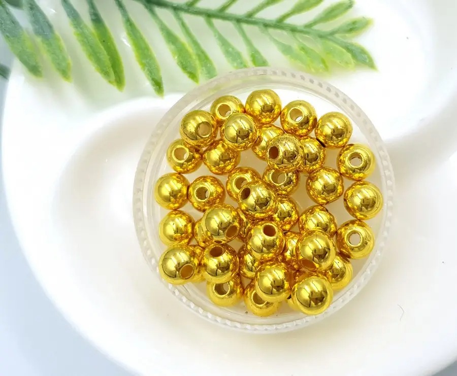 Пластикові перли намистини 6мм ''SOHHI якість'', золото
