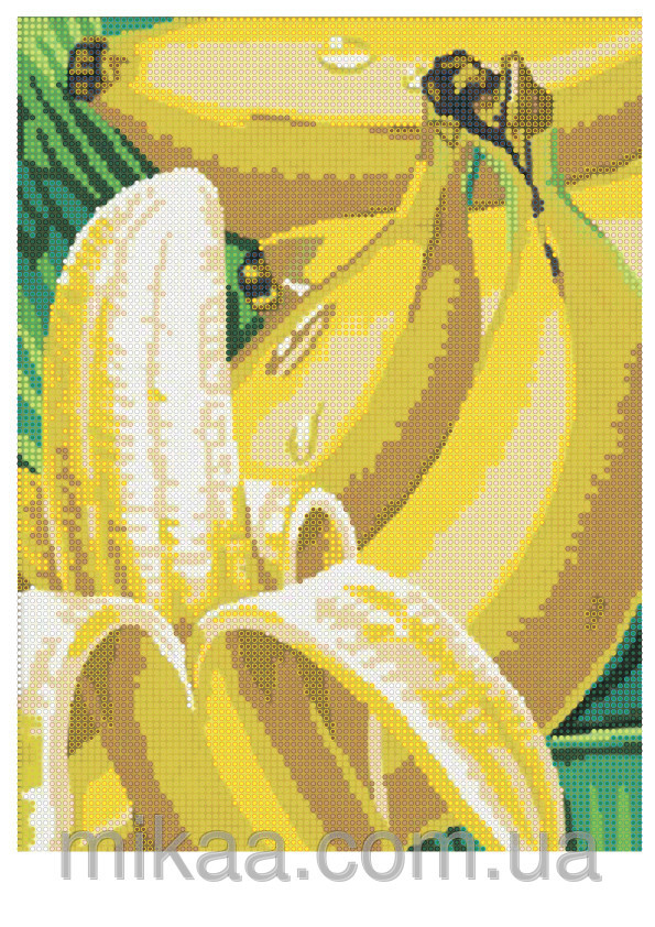  Схема для поної вишивки бісером - ''Банани''