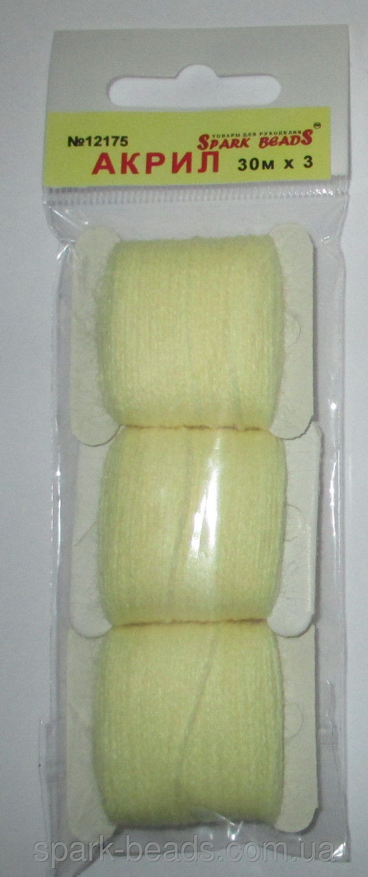 Акриловая нить для вышивки 12175. Цвет лимонный.