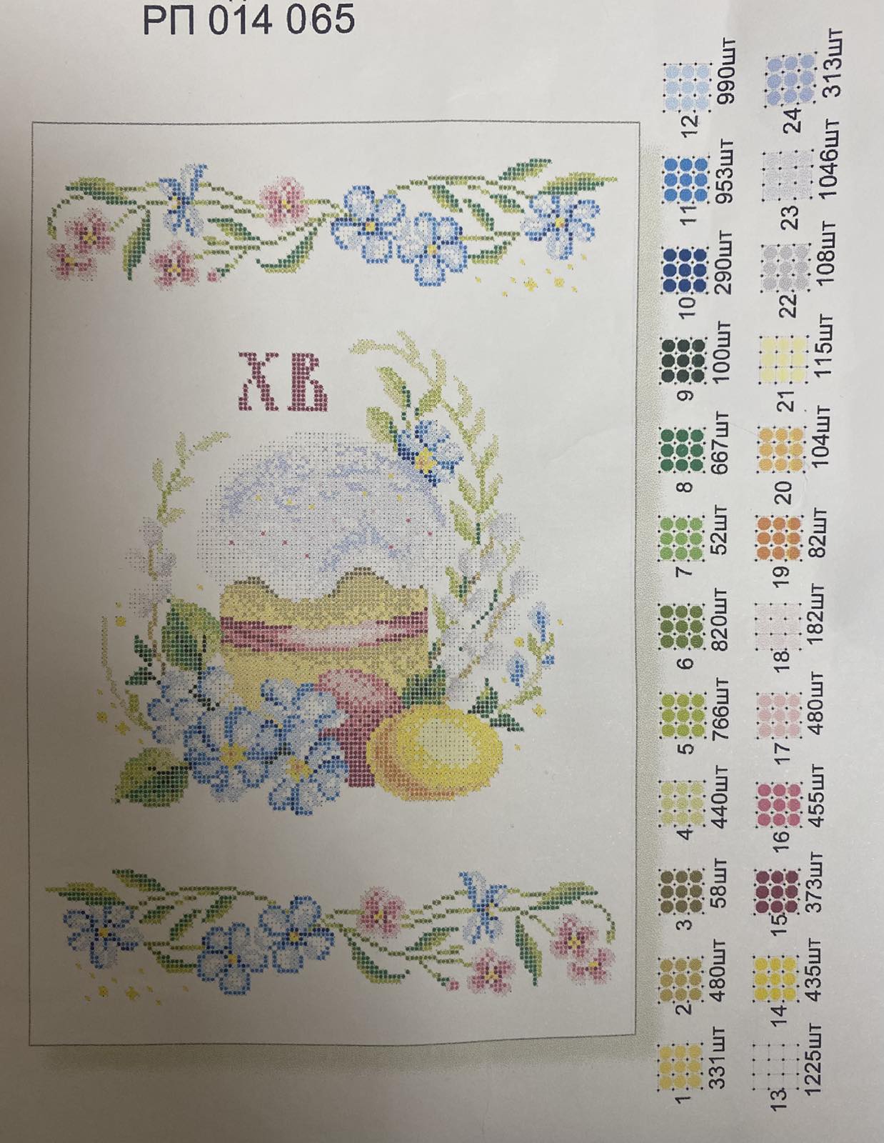 Заготовка для вишивання великоднього рушника РП 014 065