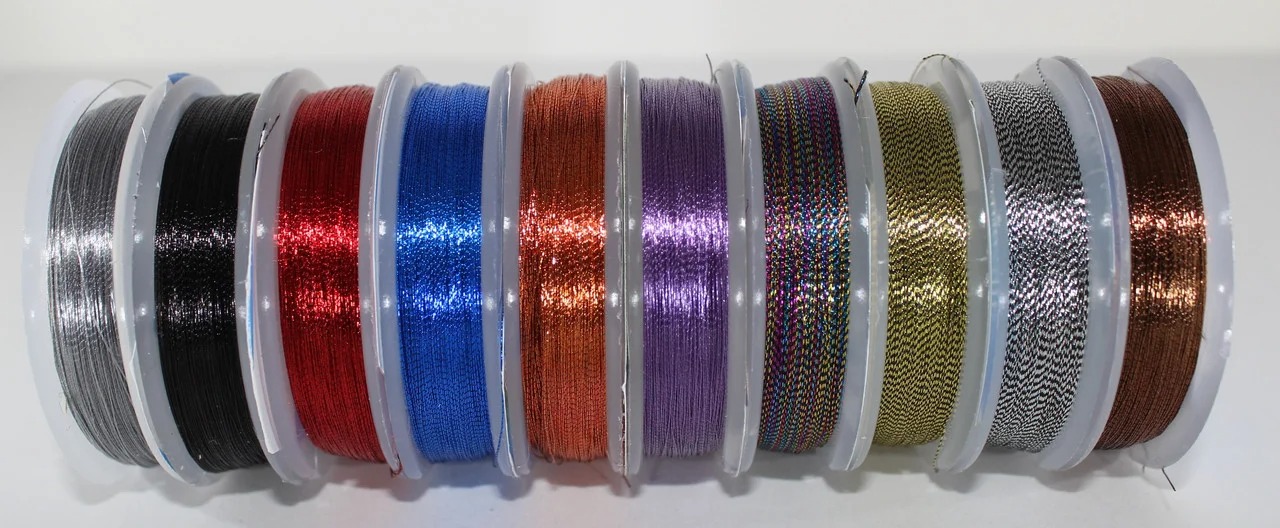 Люрекс Аллюр металізована нитка кругла, темний мікс з 10 кольорів