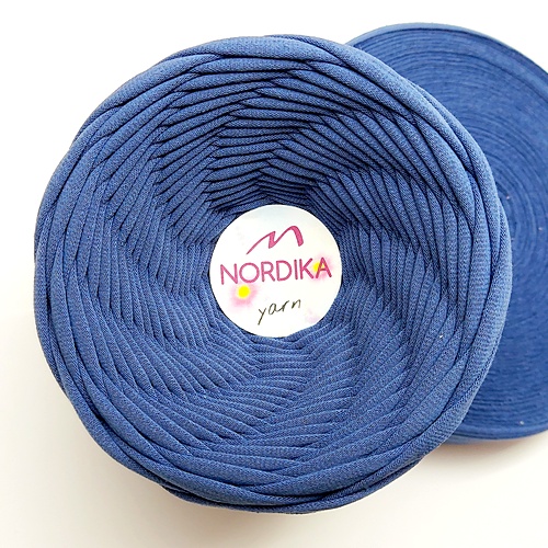 Трикотажна пряжа Nordika Yarn 7-9 мм 50м темно-блакитна 79-034