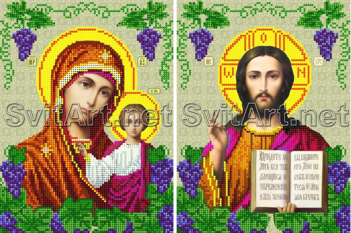 Комплект схем для вишивання бісером Вінчальна пара (R-020B,R-020А(А4))