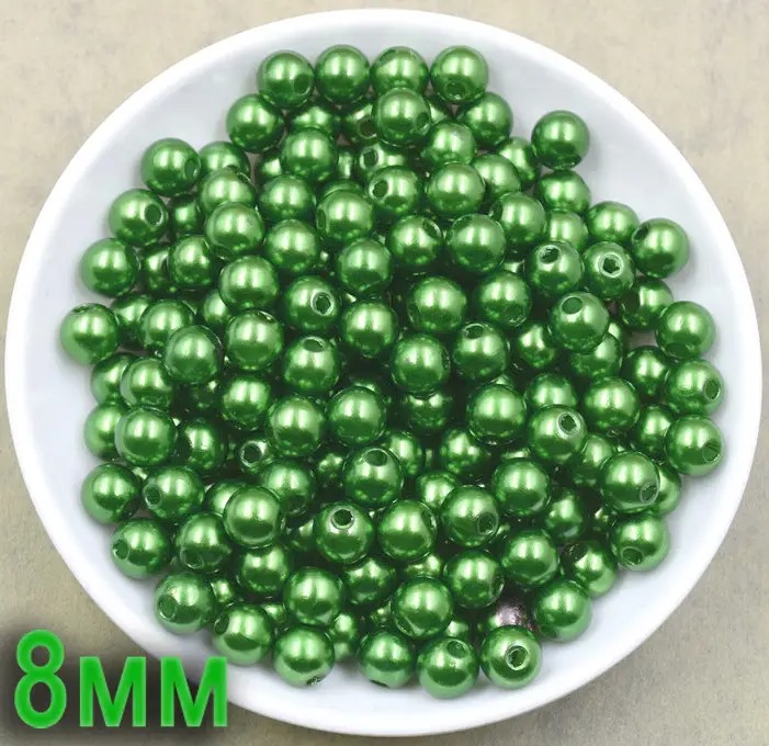 Пластикові перли намистини 8мм ''SOHHI якість'', зелені
