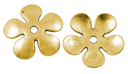 Шапочки для бусин, металлические, цвет античное золото