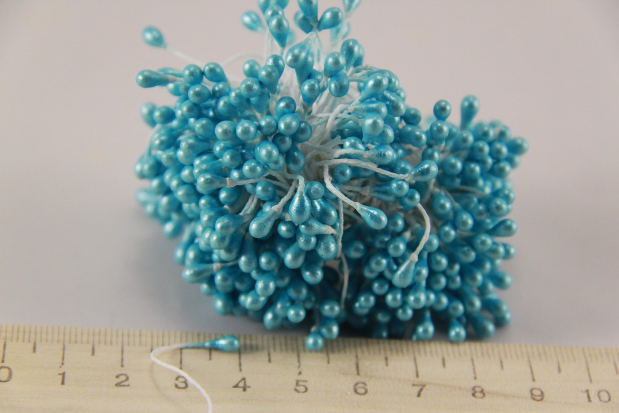 Квіткова тичинка 0,3 см блакитна (упаковка 20 штук) 