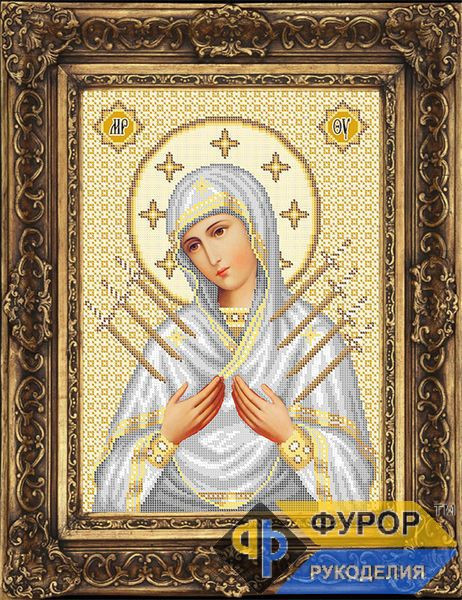 Схема иконы для вышивки бисером - Семистрельная Пресвятая Богородица, Арт. ИБ3-005-2