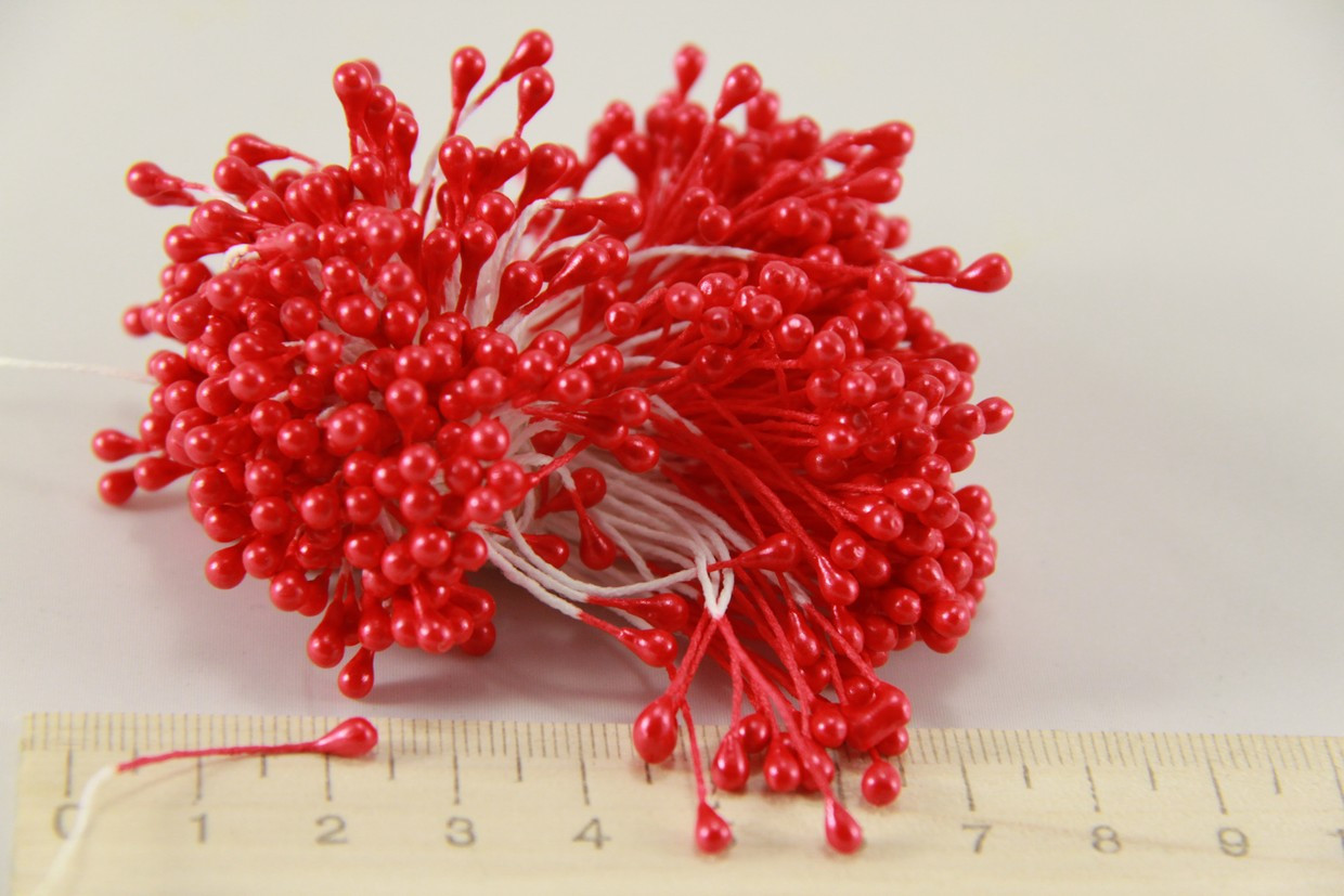 Квіткова тичинка 0,3 см червона (упаковка 20 штук) 