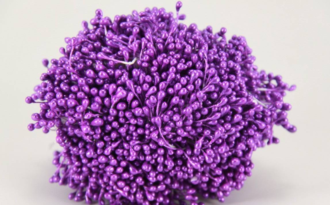Квіткова тичинка 0,3 см фіолетова ( в упаковці 20 штук)