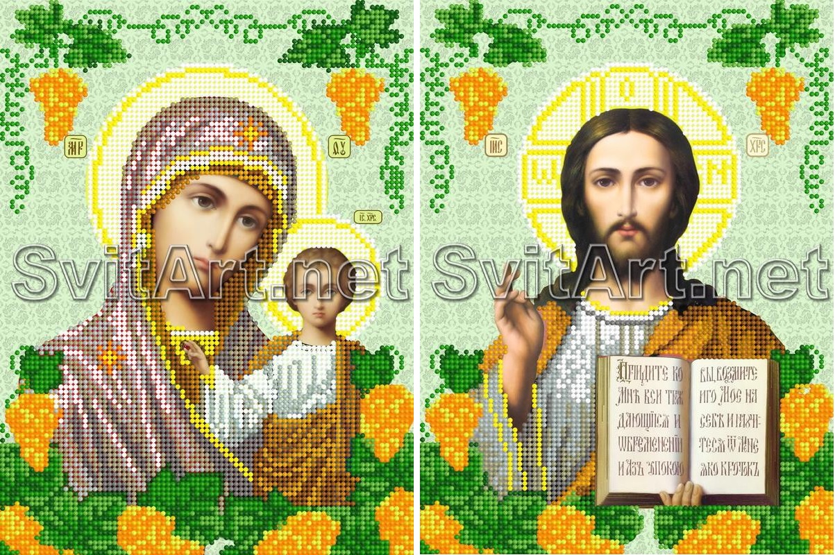 Комплект схем для вишивання бісером Вінчальна пара (R-021B,R-021А(А4))