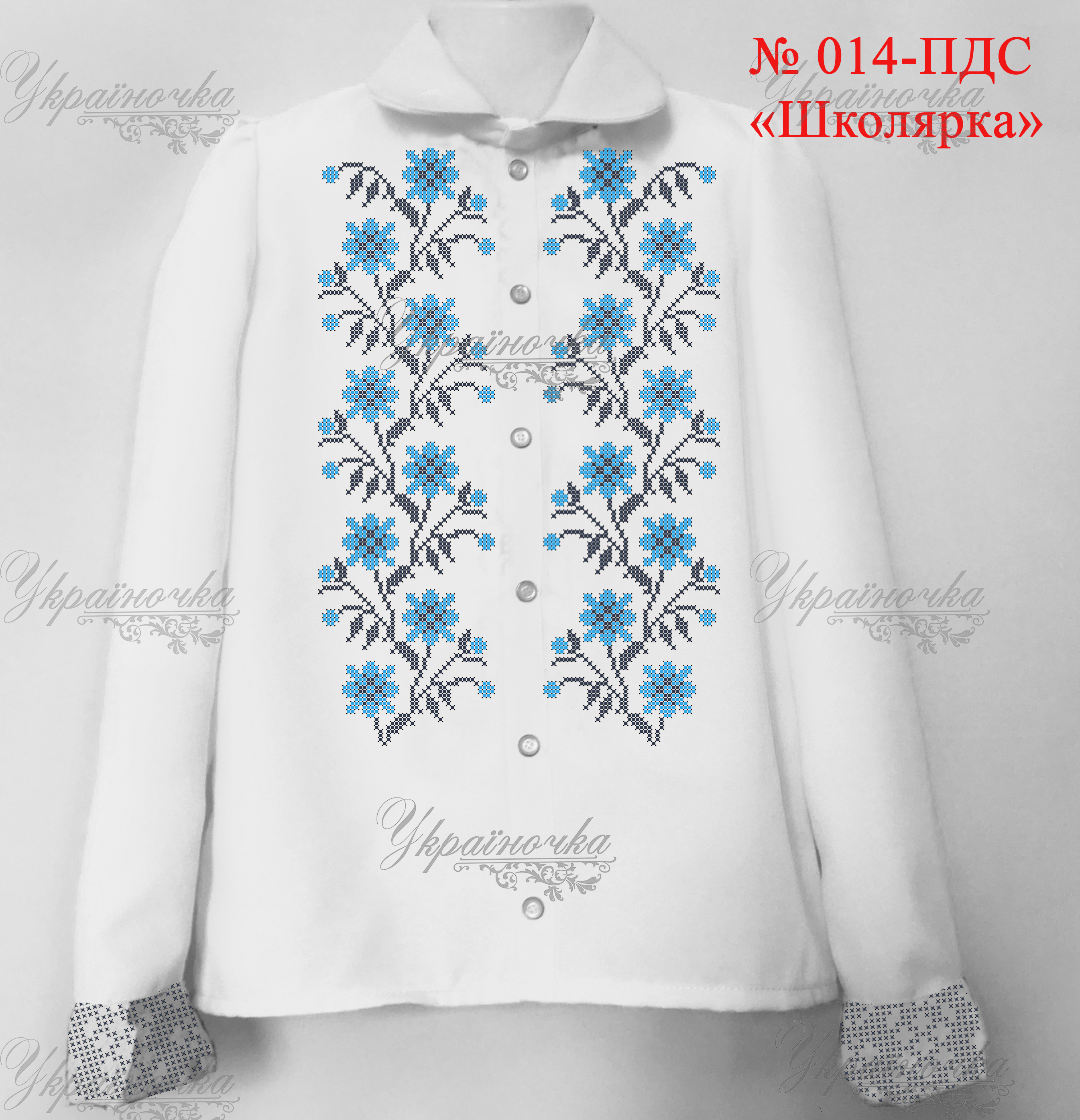 Пошита сорочка для дівчинки Школярка №014-ПДС
