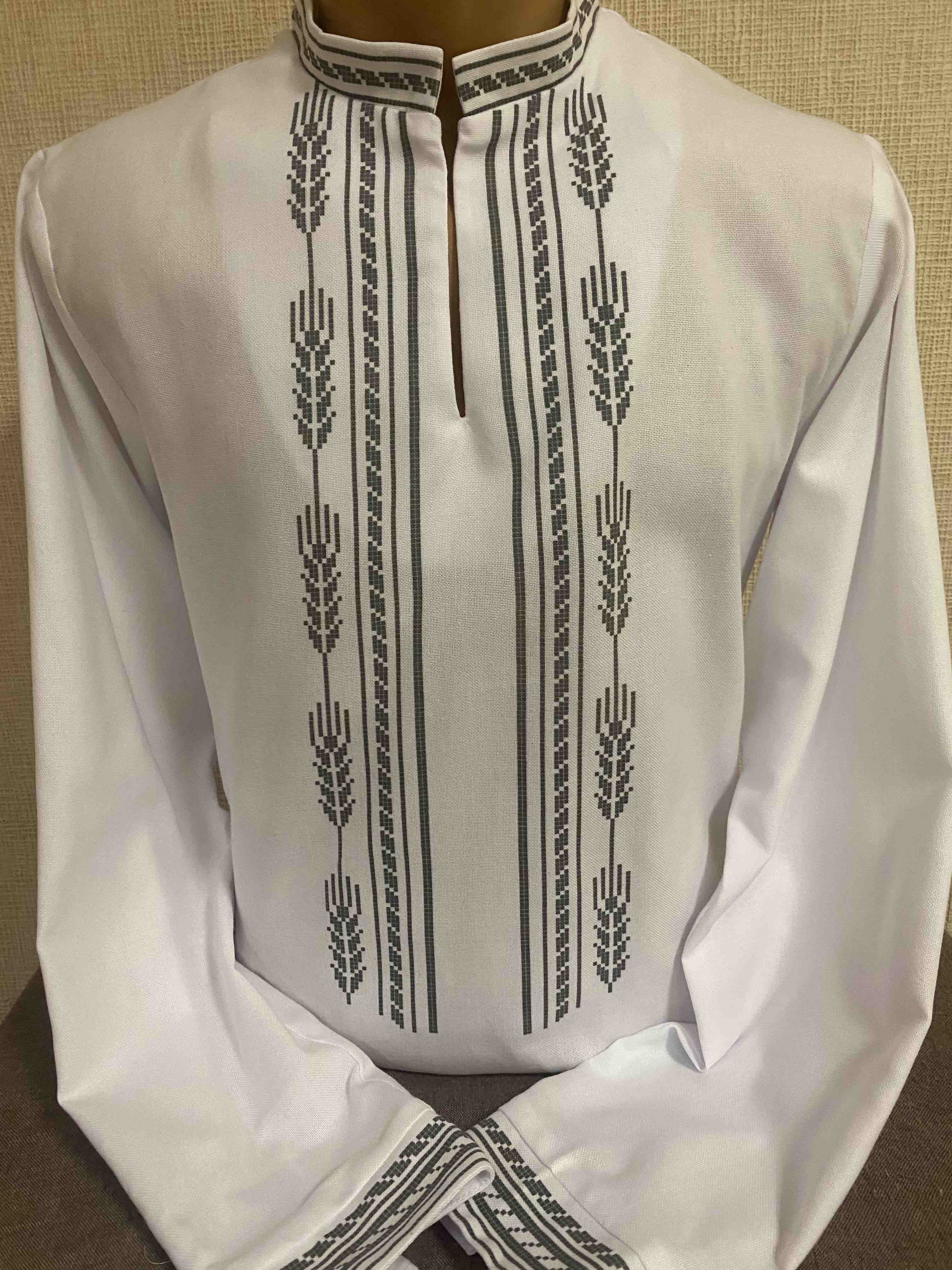 Пошита чоловіча сорочка для вишивання бісером або нитками Кд-1004 Незламна Україна