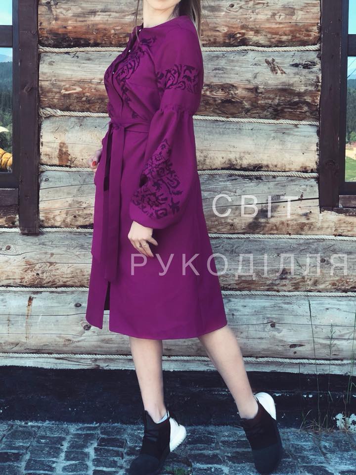 Пошита жіноча сукня для вишивання Бохо Чорне море
