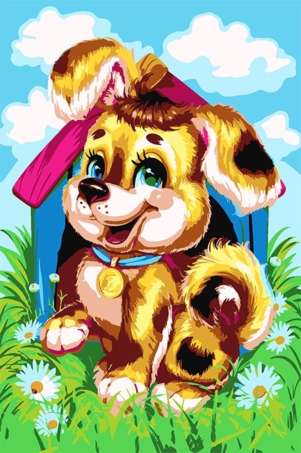 Набір для малювання картини за номерами 180575 Веселий песик