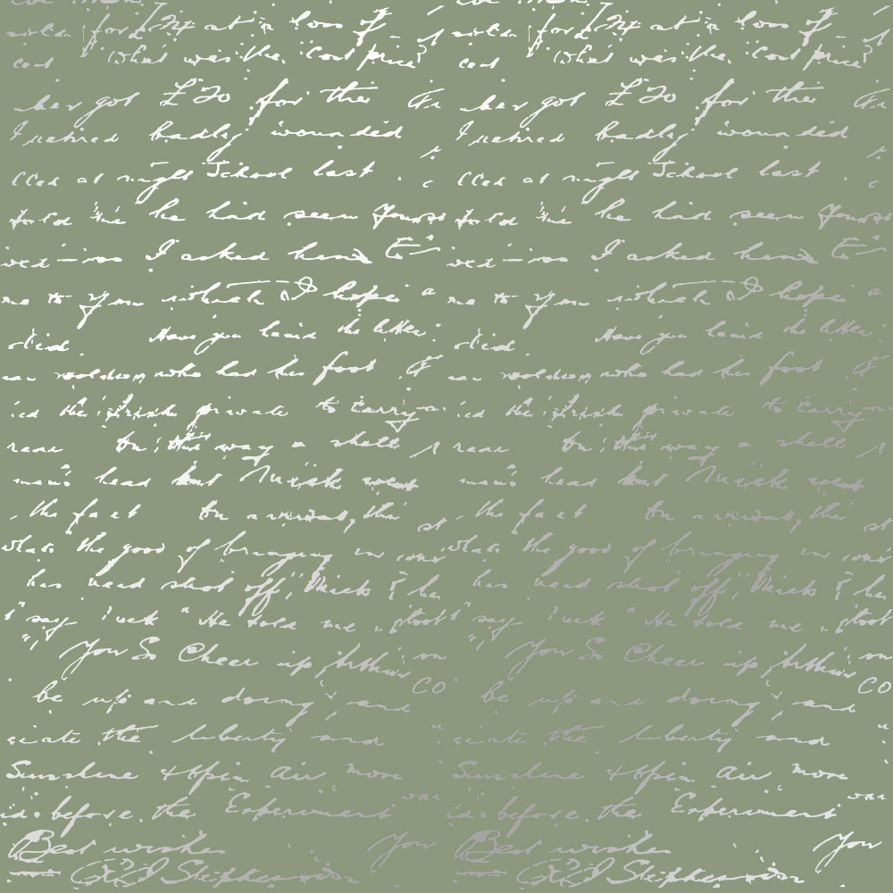 Лист одностороннього паперу з фольгуванням Silver Text Olive 30,5х30,5 см